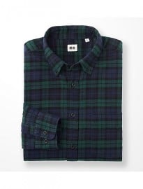 Uniqlo Men Flannel Checked Long Sleeve Shirt O