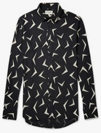 Saint Laurent Boomerang-print Silk Shirt