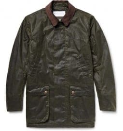 Private White V.c. Corduroy-trimmed Waxed-cotton Jacket