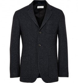 Several Midnight-blue Grove Wool And Silk-blend Blazer
