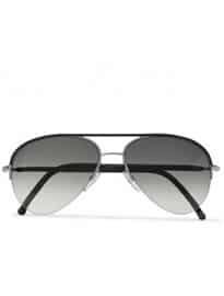 Cutler And Gross Leather-trimmed Acetate Aviators