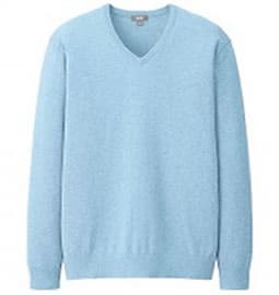 Uniqlo Men Cotton Cashmere V Neck Sweater