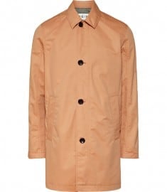 Reiss Ranch Cotton Single Breasted Coat Apricot