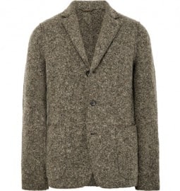 Aspesi Grey Slim-fit Unstructured Boiled Wool-blend Blazer