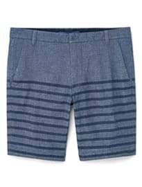 He By Mango Striped Chambray Bermuda Shorts