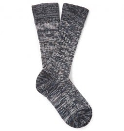 The Workers Club Marled Merino Wool-blend Socks