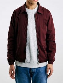 Topman Burgundy Harrington Jacket