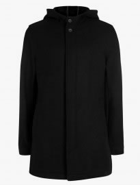 Topman Black Wool Blend Mac