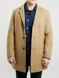 Topman Camel Wool Blend Coat