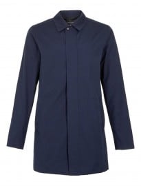Topman Blue Single Breasted Zip Trench Coat