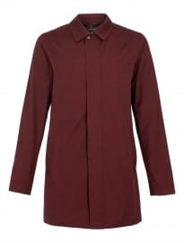 Topman Burgundy Single Breasted Zip Trench Coat