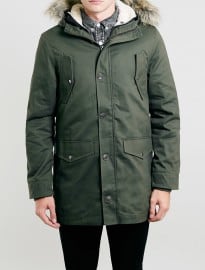 Topman Khaki Heavyweight Parka