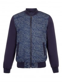 Topman Navy Paisley Bomber Jacket