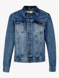 Topman Mid Wash Zip Detail Denim Western Jacket