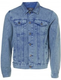 Topman Acid Wash Blue Denim Western