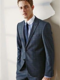 Next Blue Check Slim Fit Suit: Jacket