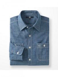 Uniqlo Men Chambray Long Sleeve Shirt