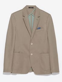 Zara Double Sided PiquÉ Blazer With Elbow Patches