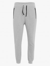 Topman Grey Ribbed Front Joggers