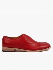 Maison Martin Margiela 22 Mens Red Iridescent Leather Oxford Shoes