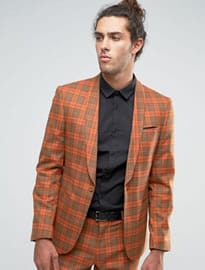 Asos Slim Suit In Tartan Check