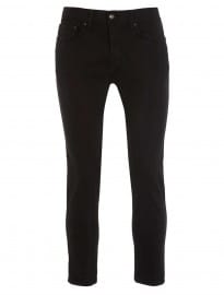 Topman Black Sateen Cropped Stretch Skinny Jeans