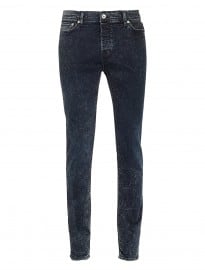 Topman Blue/black Acid Wash Stretch Skinny Jeans