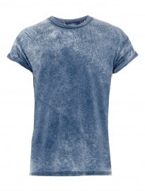 Topman Blue Burnout High Roll T-shirt