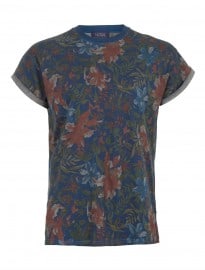 Topman Indigo Tropical Floral T-shirt