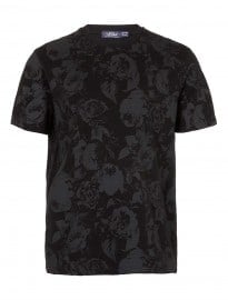 Topman Black Floral Print T-shirt