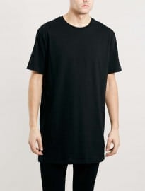 Topman Black Slim Longline Fit T-shirt