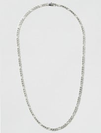 Topman Premium Silver Plated Figaro Chain Necklace