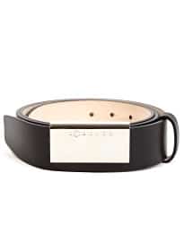 Maison Margiela 11 Black Leather Logo Belt