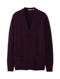 Uniqlo Men Lambswool Blend V Neck Cardigan