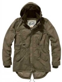 Khaki Cotton Hooded Parka Jacket