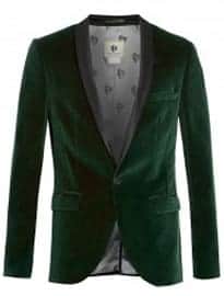 Topman Noose And Monkey Green Velvet Blazer