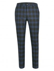 Topman Selected Homme Brown And Blue Check Trousers