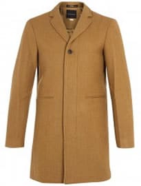 Topman Selected Homme Wool Blend Camel Coat