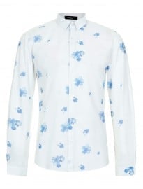 Topman Selected Homme Print Long Sleeve Shirt