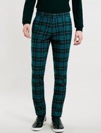 Topman Vito Blue Tartan Trousers