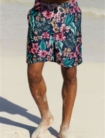 Navy Floral Swim Shorts
