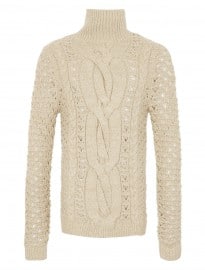Topman Cream And Lurex Cable Jumper