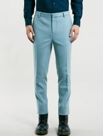 Topman Tmd Pale Blue Wool Skinny Trousers