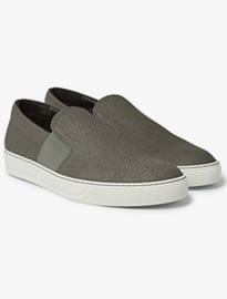 Lanvin Pebble-grain Leather Slip-on Sneakers