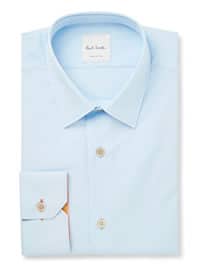 Paul Smith Blue Slim-fit Cotton-poplin Shirt