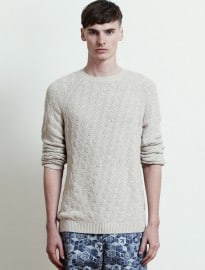 Topman Cream Cable Crew Neck Jumper