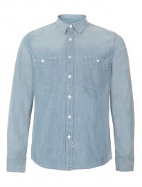 Topman Blue Chambray Shirt