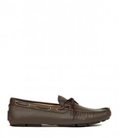Reiss Stefano Leather Driving Shoes Dark Brown