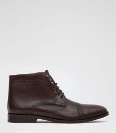 Reiss Marx Brogue Boots Ox Blood
