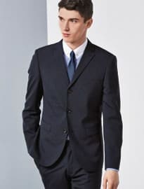 Next Striped Shirt With White Collar Tie And Collar Pin